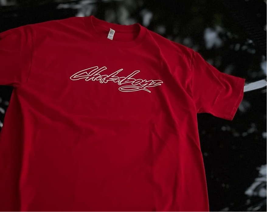 Red Cursive ChakaBoyz Tee